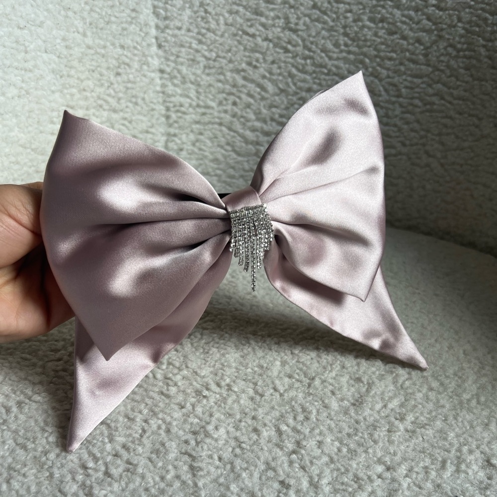 Cubic Zirconia Hair Bow Clip